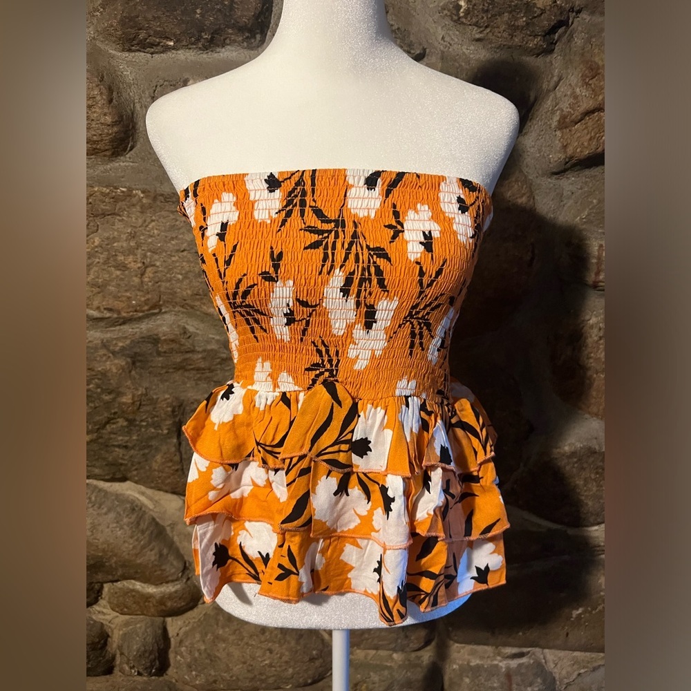 Olivaceous Floral tube top size large